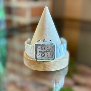 MICHELE White Deco Diamond Ceramic Watch